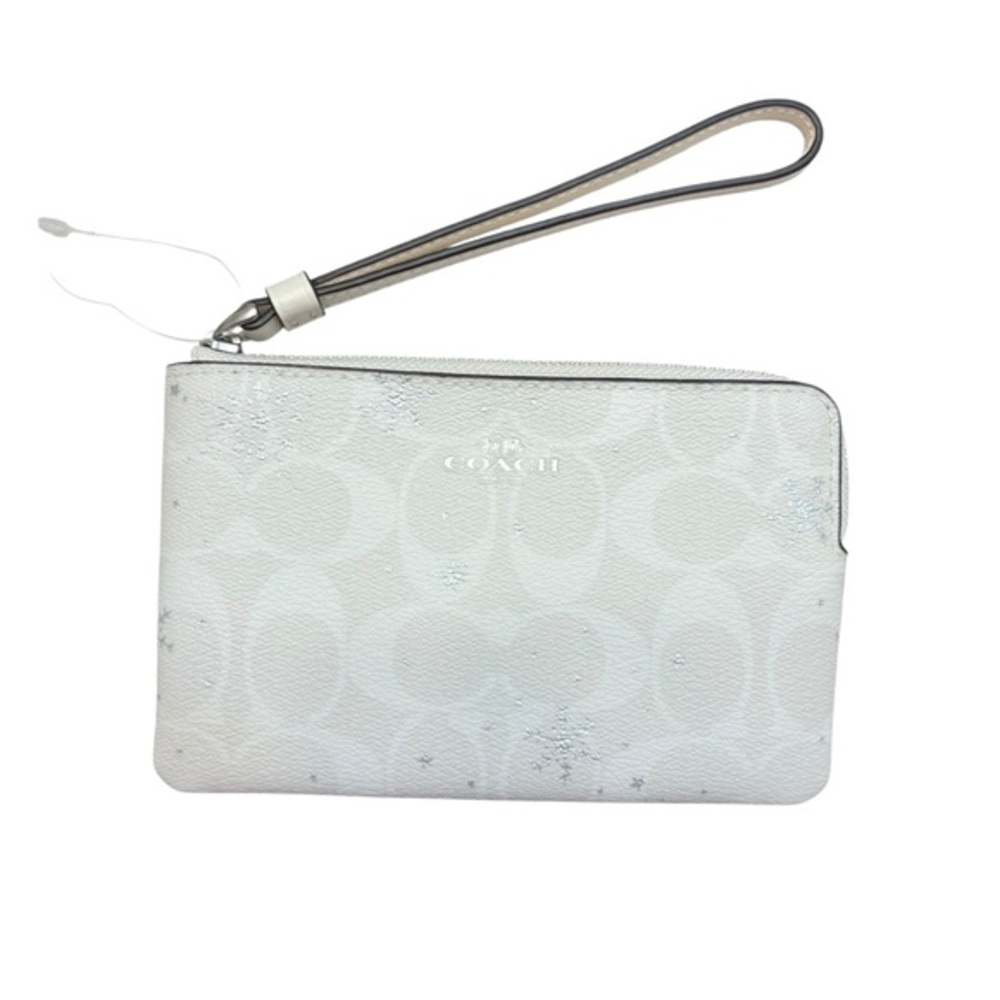 Coach white snowflake signature Wristlet bag